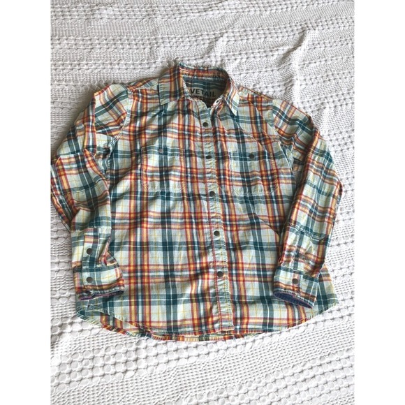 Dovetail Tops - Dovetail Snap Work Shirt Oversized Long Sleeve Plaid Sz XS